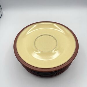 Denby Juice Yellow, Green And Blue Saucer Set for Breakfast Cup England Set Of 6